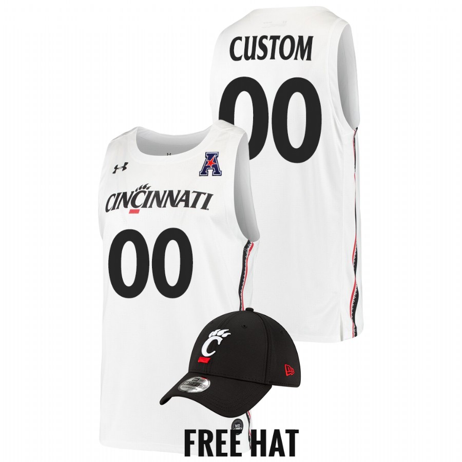 2022 Cincinnati Bearcats Custom College Basketball White Home Jersey Men