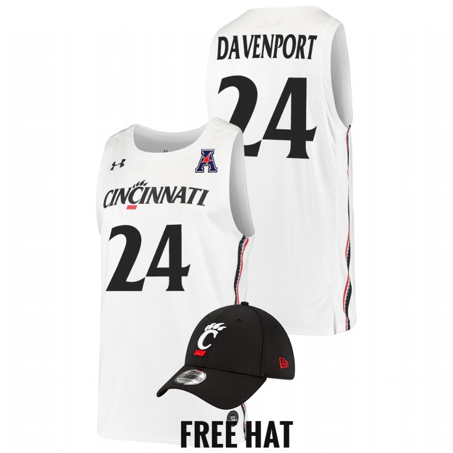 2022 Cincinnati Bearcats Jeremiah Davenport College Basketball White Home Jersey Men