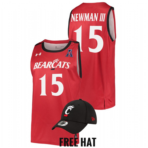 2022 Cincinnati Bearcats John Newman III College Basketball Red Free Hat Jersey Men