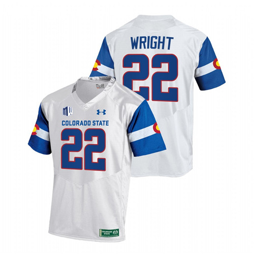 2022 Colorado State Rams Dante Wright State Pride White Jersey Football