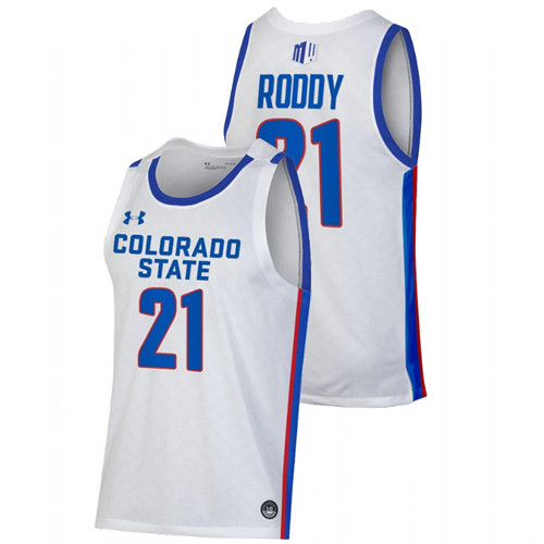 2022 Colorado State Rams David Roddy Pride White College Basketball Jersey Men