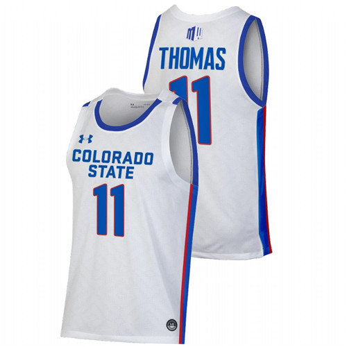 2022 Colorado State Rams Dischon Thomas Pride White College Basketball Jersey Men
