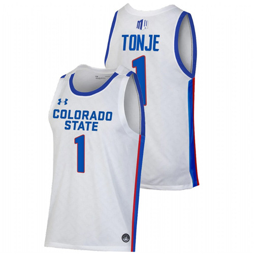 2022 Colorado State Rams John Tonje Pride White College Basketball Jersey Men