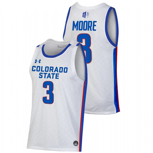 2022 Colorado State Rams Kendle Moore Pride White College Basketball Jersey Men