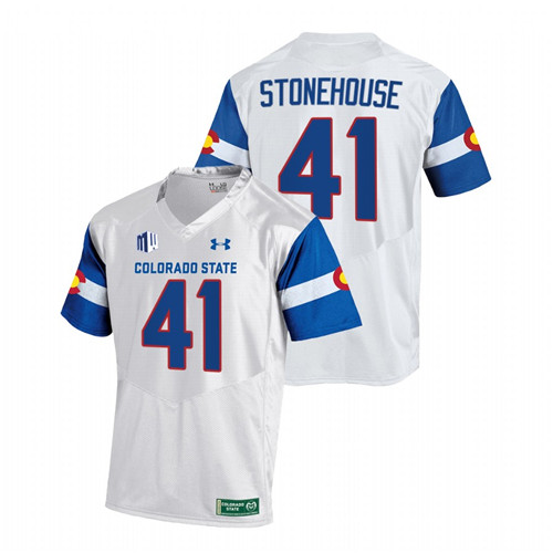 2022 Colorado State Rams Ryan Stonehouse State Pride White Jersey Football