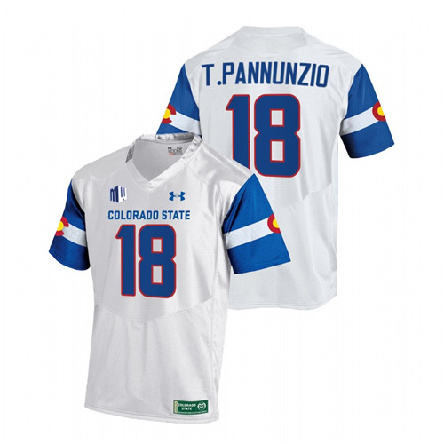 2022 Colorado State Rams Thomas Pannunzio State Pride White Jersey Football