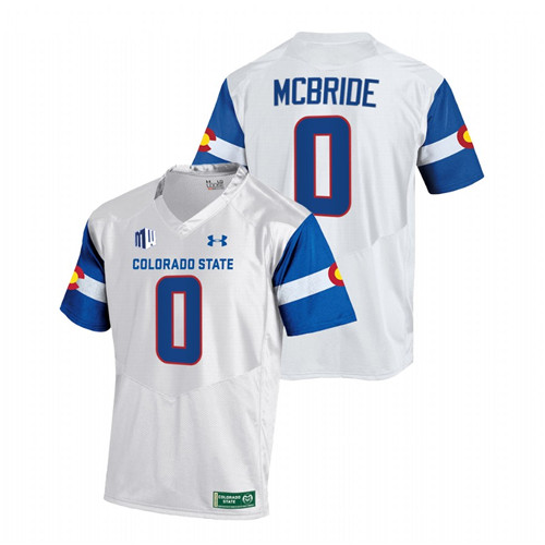 2022 Colorado State Rams Toby McBride State Pride White Jersey Football