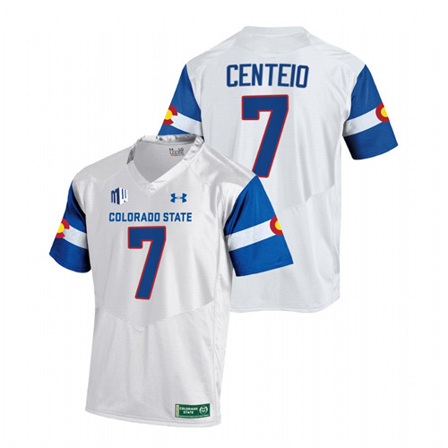 2022 Colorado State Rams Todd Centeio State Pride White Jersey Football