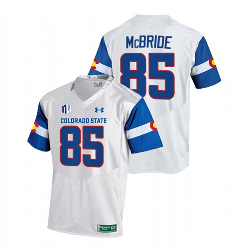 2022 Colorado State Rams Trey McBride State Pride White Jersey Football