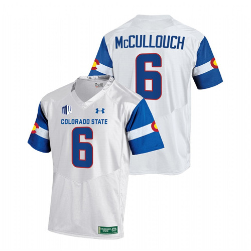 2022 Colorado State Rams Ty McCullouch State Pride White Jersey Football