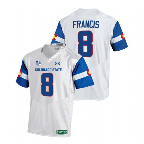 2022 Colorado State Rams Tywan Francis State Pride White Jersey Football