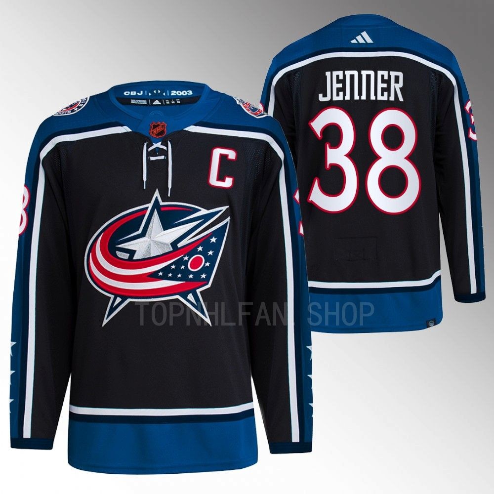 2022 Columbus Blue Jackets Boone Jenner Reverse Retro 2.0 Navy Authentic Primegreen Jersey