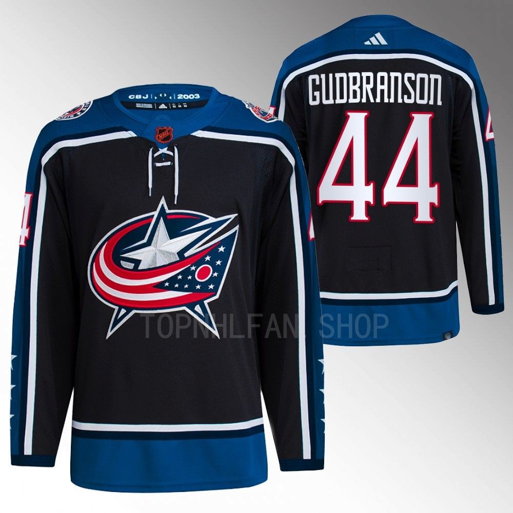 2022 Columbus Blue Jackets Erik Gudbranson Reverse Retro 2.0 Navy Authentic Primegreen Jersey