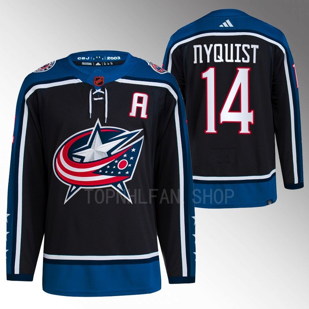 2022 Columbus Blue Jackets Gustav Nyquist Reverse Retro 2.0 Navy Authentic Primegreen Jersey