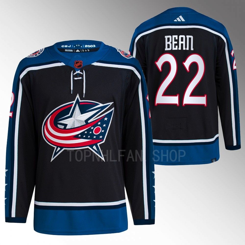 2022 Columbus Blue Jackets Jake Bean Reverse Retro 2.0 Navy Authentic Primegreen Jersey