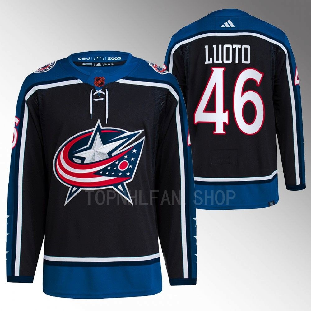 2022 Columbus Blue Jackets Joona Luoto Reverse Retro 2.0 Navy Authentic Primegreen Jersey