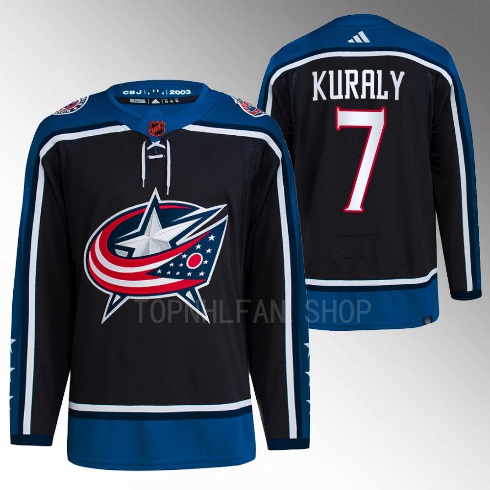 2022 Columbus Blue Jackets Sean Kuraly Reverse Retro 2.0 Navy Authentic Primegreen Jersey