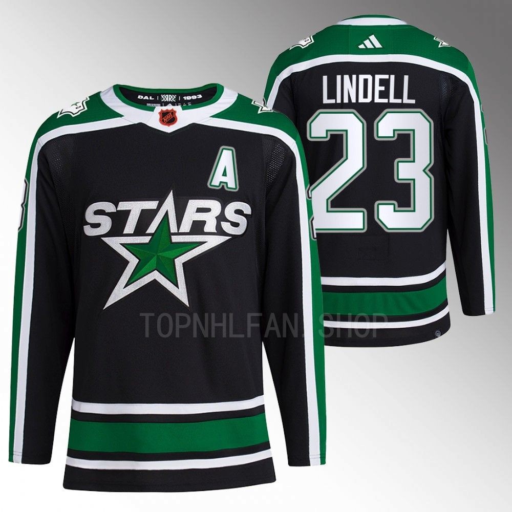 2022 Dallas Stars Esa Lindell Reverse Retro 2.0 Black Authentic Pro Jersey