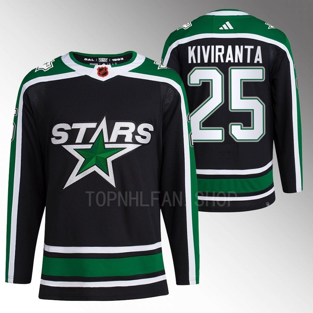 2022 Dallas Stars Joel Kiviranta Reverse Retro 2.0 Black Authentic Pro Jersey