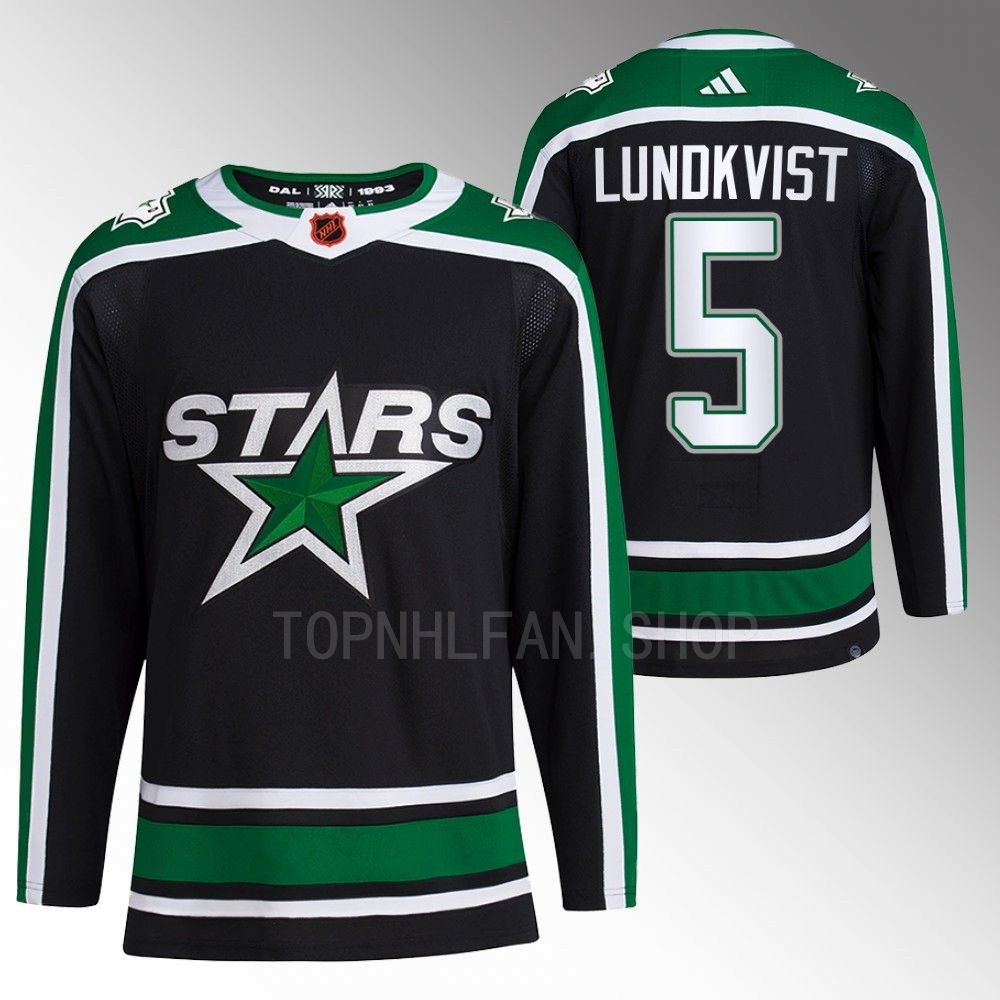 2022 Dallas Stars Nils Lundkvist Reverse Retro 2.0 Black Authentic Pro Jersey