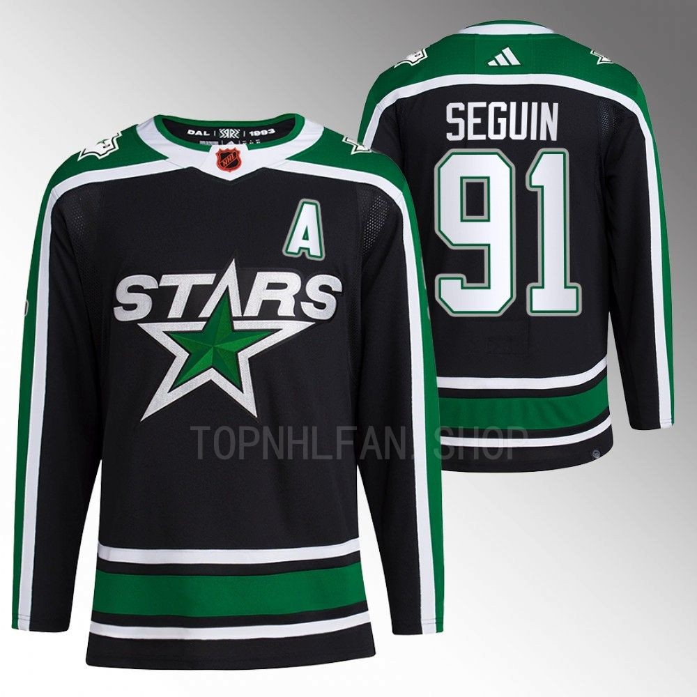 2022 Dallas Stars Tyler Seguin Reverse Retro 2.0 Black Authentic Pro Jersey