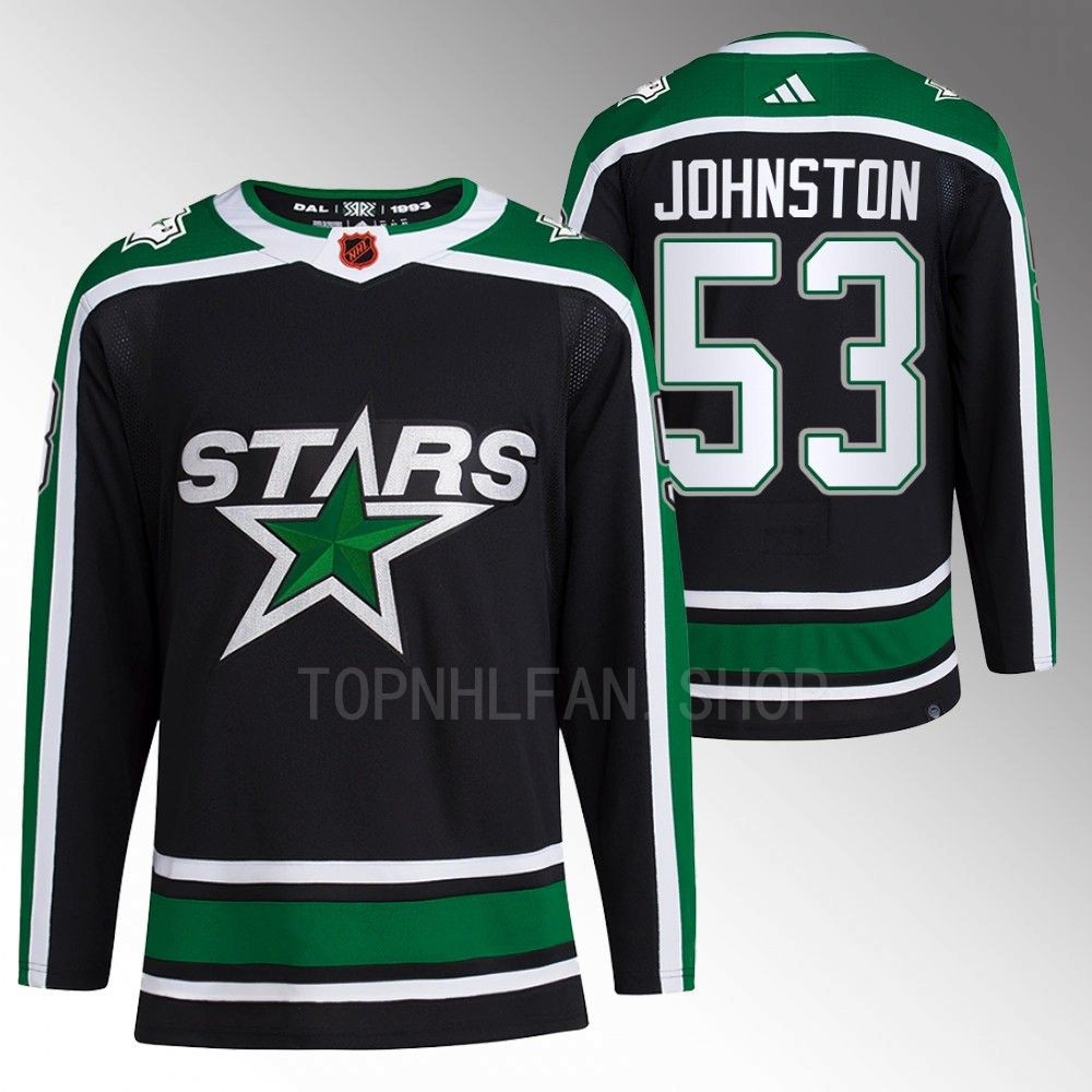 2022 Dallas Stars Wyatt Johnston Reverse Retro 2.0 Black Authentic Pro Jersey
