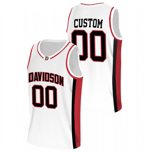 2022 Davidson Wildcats Custom College Basketball White Jersey Men