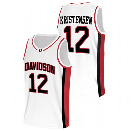2022 Davidson Wildcats David Kristensen College Basketball White Jersey Men
