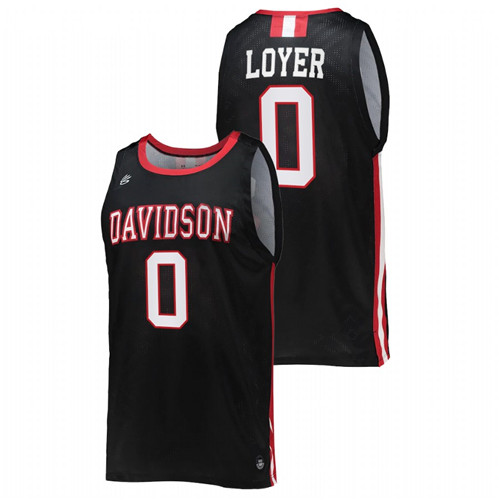 2022 Davidson Wildcats Foster Loyer College Basketball Black Jersey Men