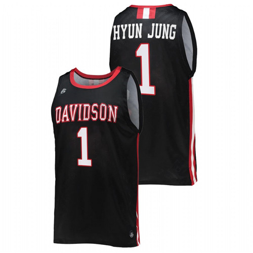 2022 Davidson Wildcats Lee Hyun-jung College Basketball Black Jersey Men