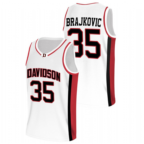 2022 Davidson Wildcats Luka Brajkovic College Basketball White Jersey Men