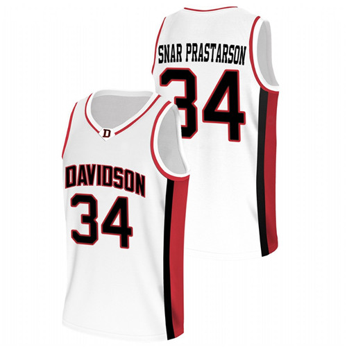2022 Davidson Wildcats Styrmir Snar prastarson College Basketball White Jersey Men
