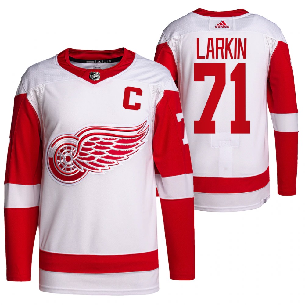 2022 Detroit Red Wings Dylan Larkin White Away Primegreen Authentic Pro Jersey