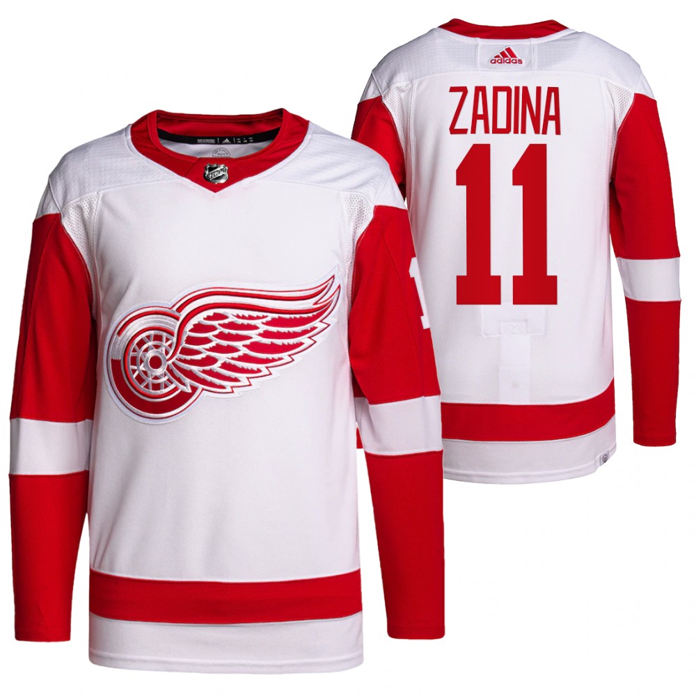 2022 Detroit Red Wings Filip Zadina White Away Primegreen Authentic Pro Jersey