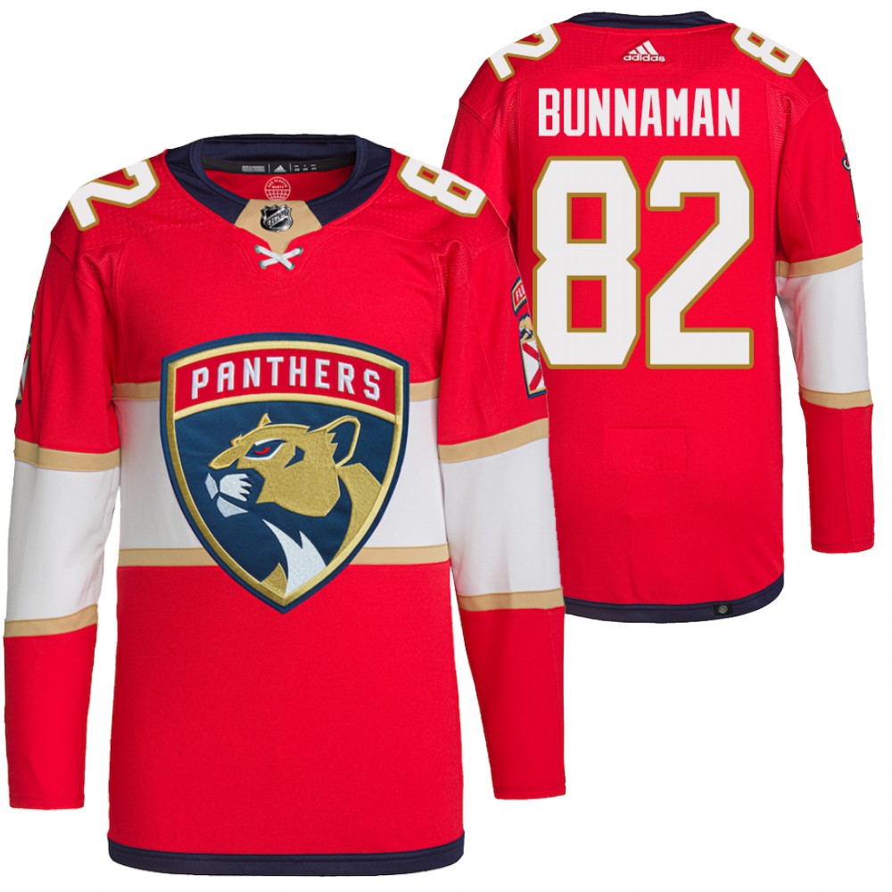 2022 Florida Panthers Connor Bunnaman Red Home Authentic Primegreen Jersey