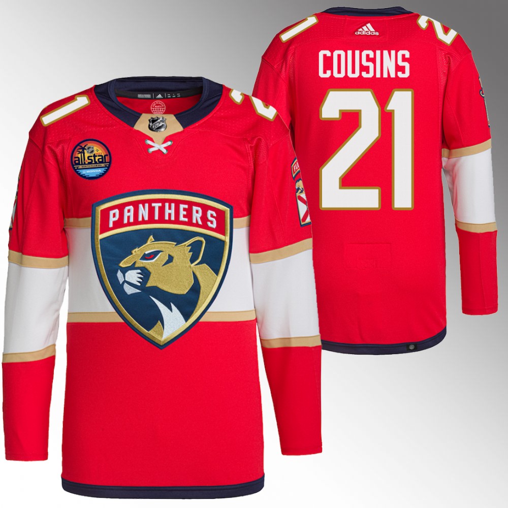 2022 Florida Panthers Nick Cousins Red Primegreen Authentic Home Jersey
