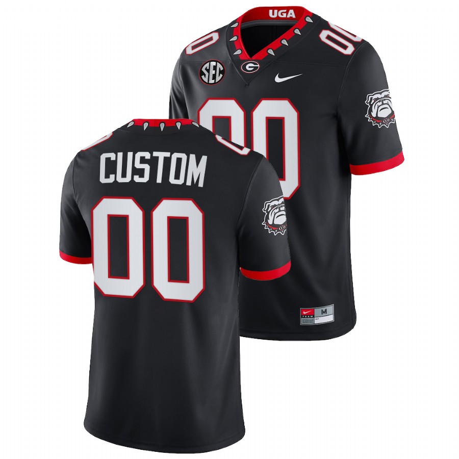 2022 Georgia Bulldogs Custom Block Number Font Black Jersey Chick-fil-A