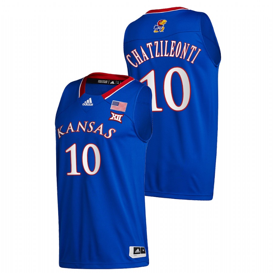 2022 Kansas Jayhawks Ioanna Chatzileonti Women's Basketball Blue NCAA Jersey Men
