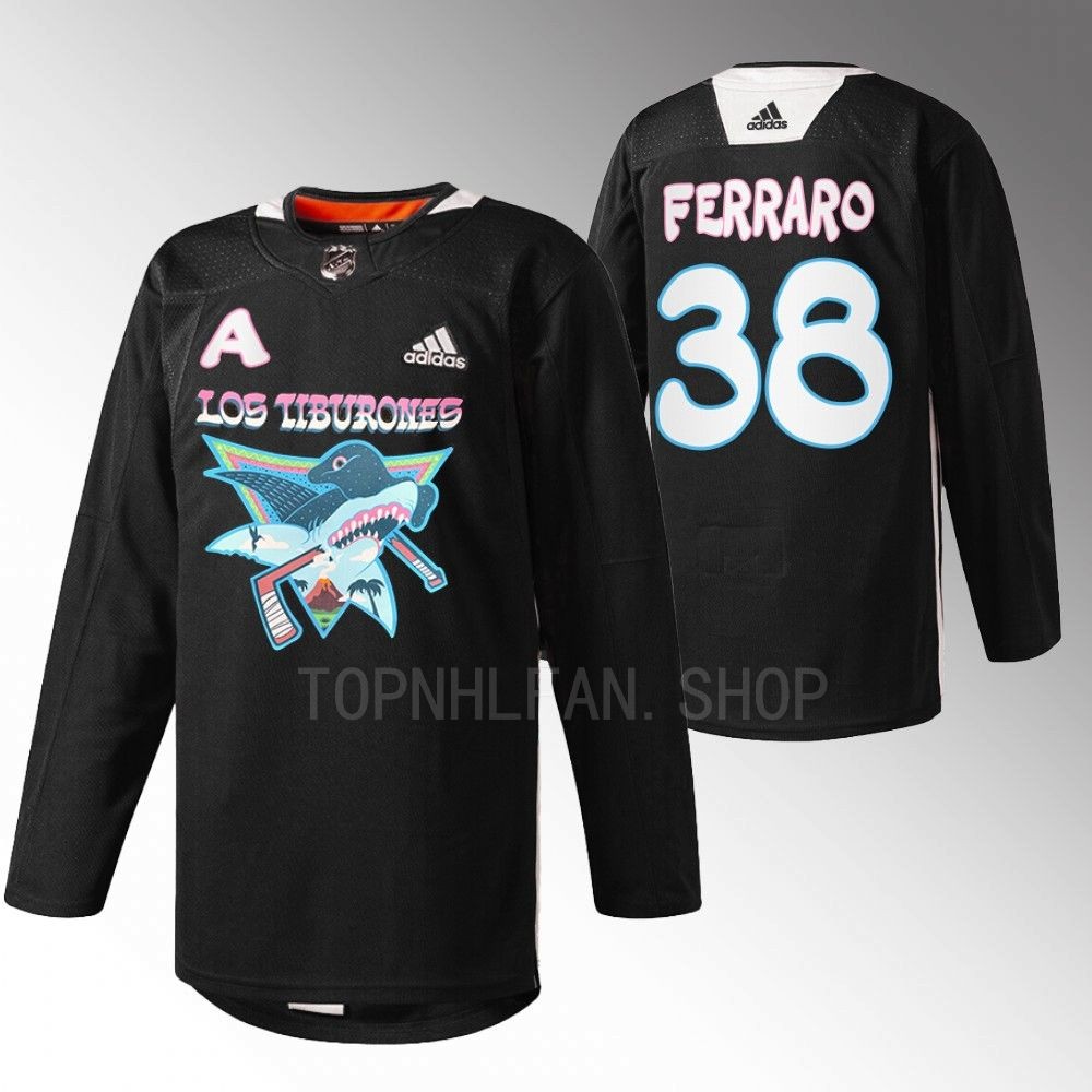 2022 Los Tiburones San Jose Sharks Mario Ferraro Black Specialty Warm-Up Jersey men's