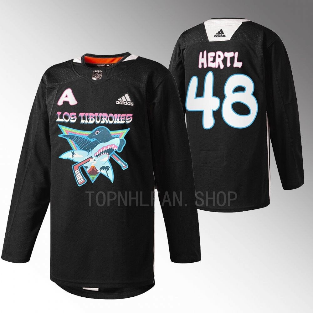 2022 Los Tiburones San Jose Sharks Tomas Hertl Black Specialty Warm-Up Jersey men's