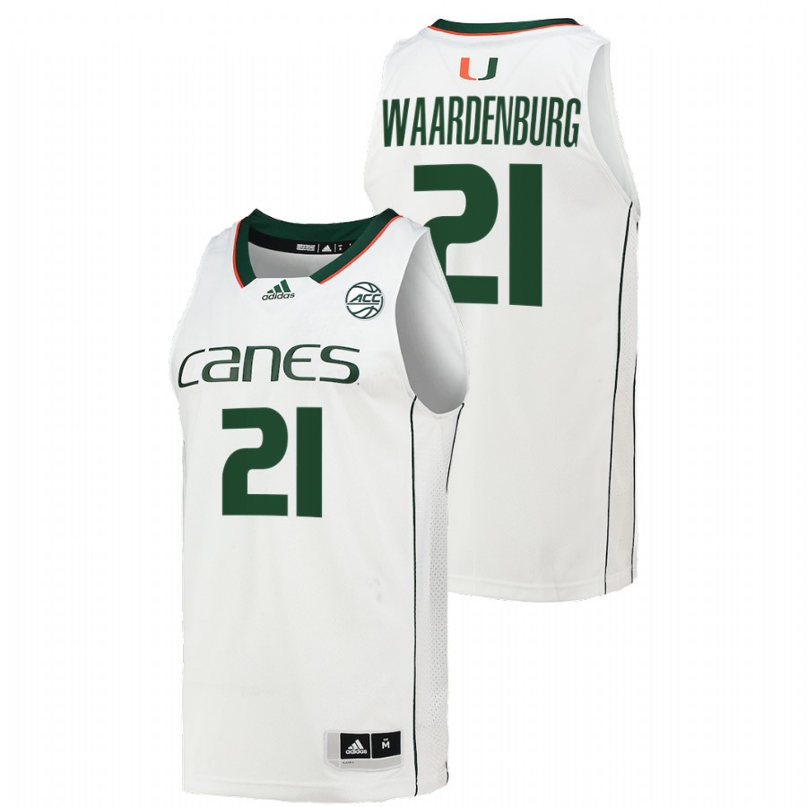 2022 Miami Hurricanes Sam Waardenburg College Basketball White Jersey