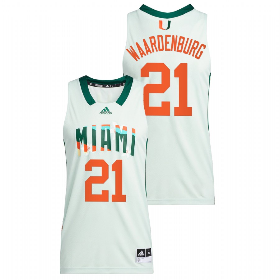 2022 Miami Hurricanes Sam Waardenburg Honoring Black Excellence White Basketball Jersey Men Men's Jersey