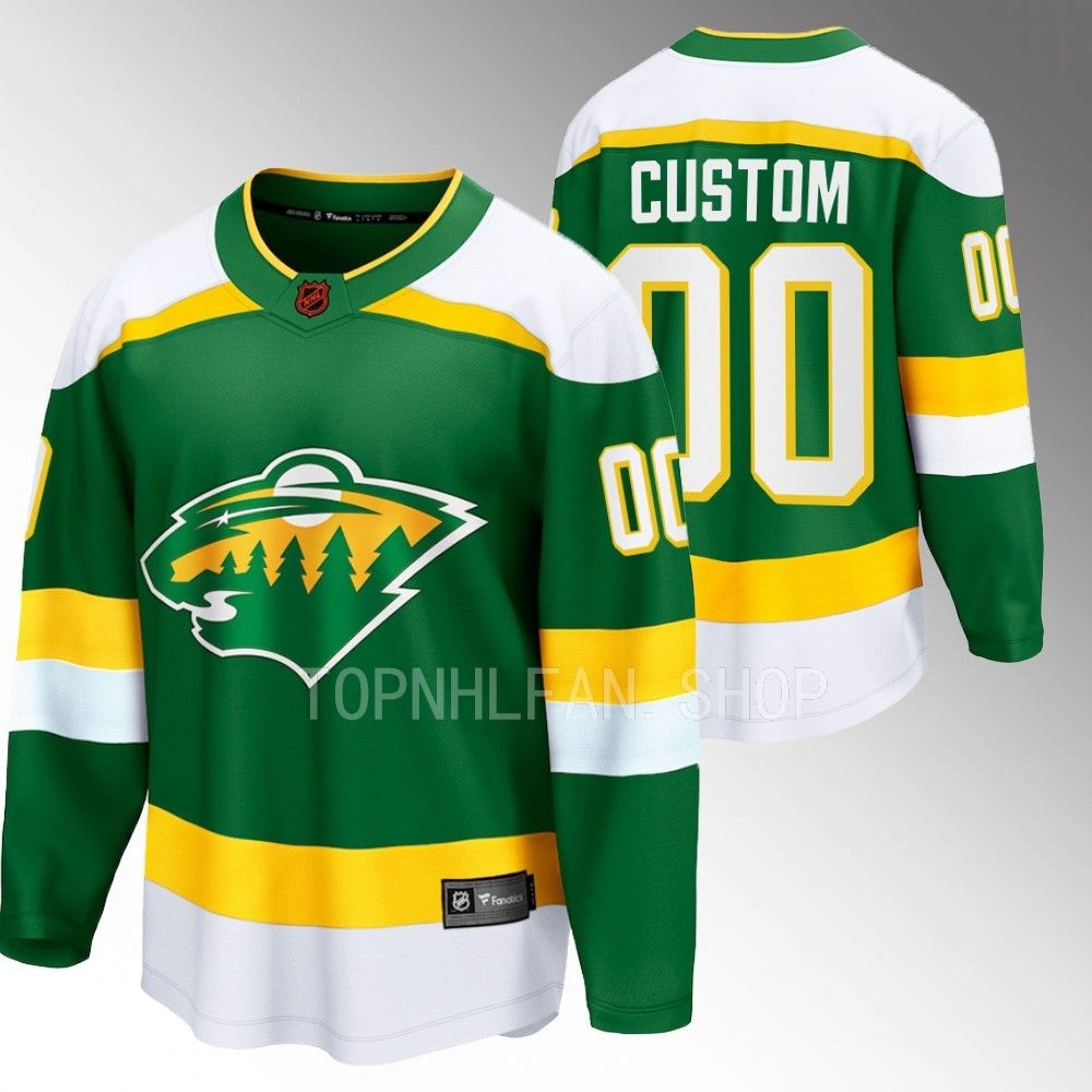 2022 Minnesota Wild Custom Special Edition 2.0 Green Breakaway Jersey