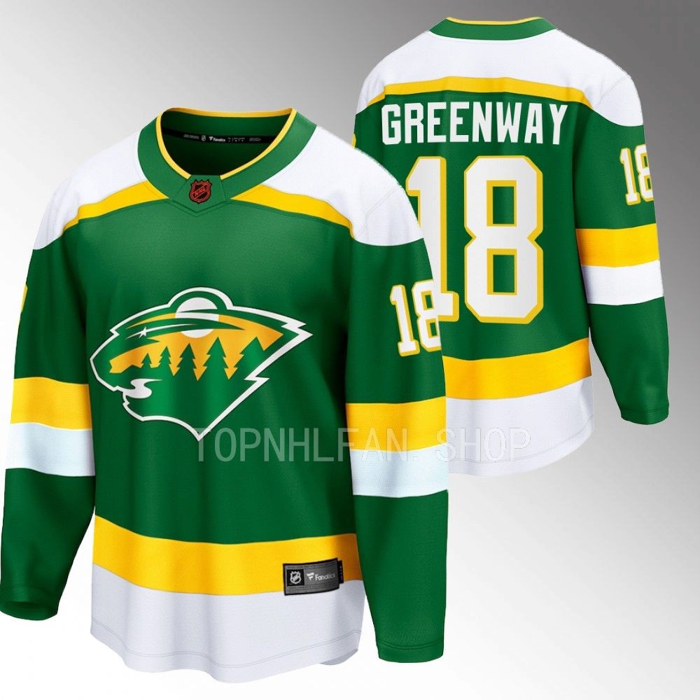 2022 Minnesota Wild Jordan Greenway Special Edition 2.0 Green Breakaway Jersey