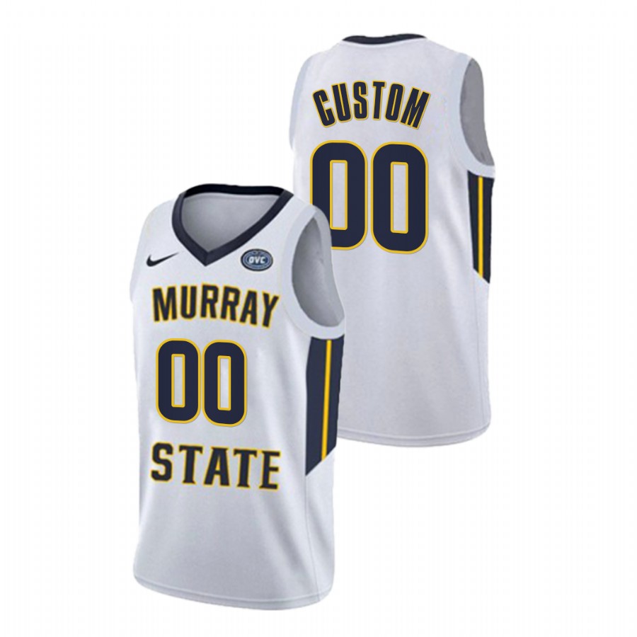 2022 Murray State Racers Custom College Basketball White OVC Champs Jersey Men