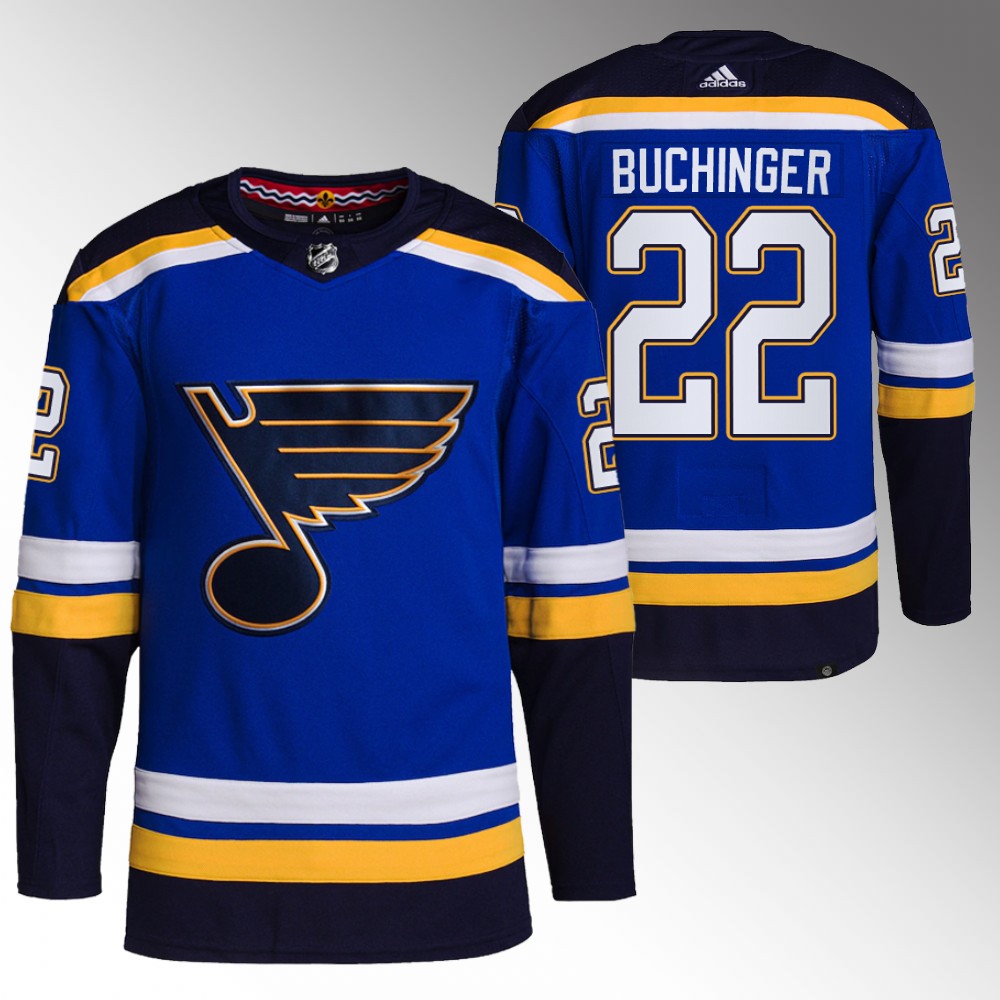2022 NHL Draft Blues Michael Buchinger Blue Jersey Authentic Primegreen Home