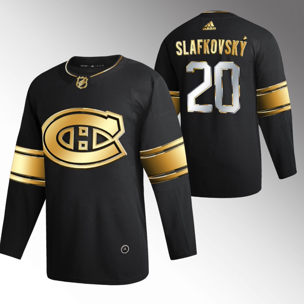 2022 NHL Draft Canadiens Juraj Slafkovsky Black Jersey Golden Edition