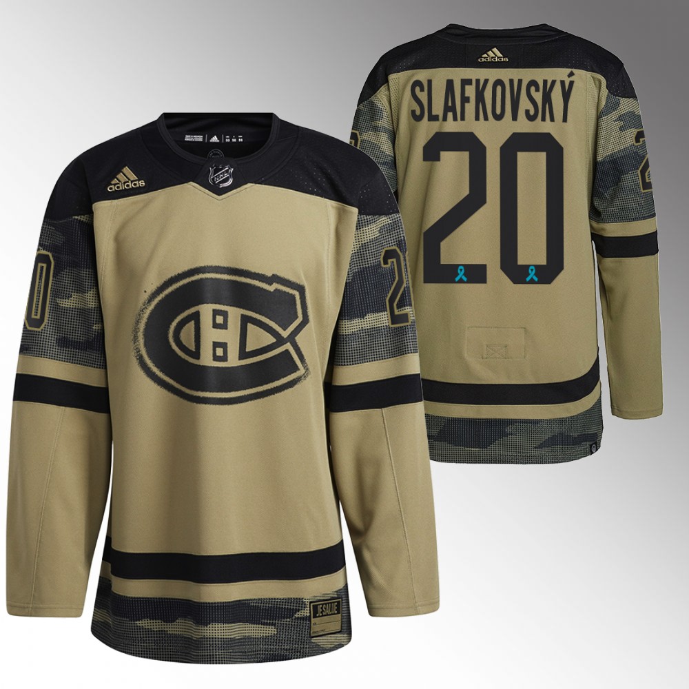 2022 NHL Draft Canadiens Juraj Slafkovsky Camo Jersey Military Appreciation