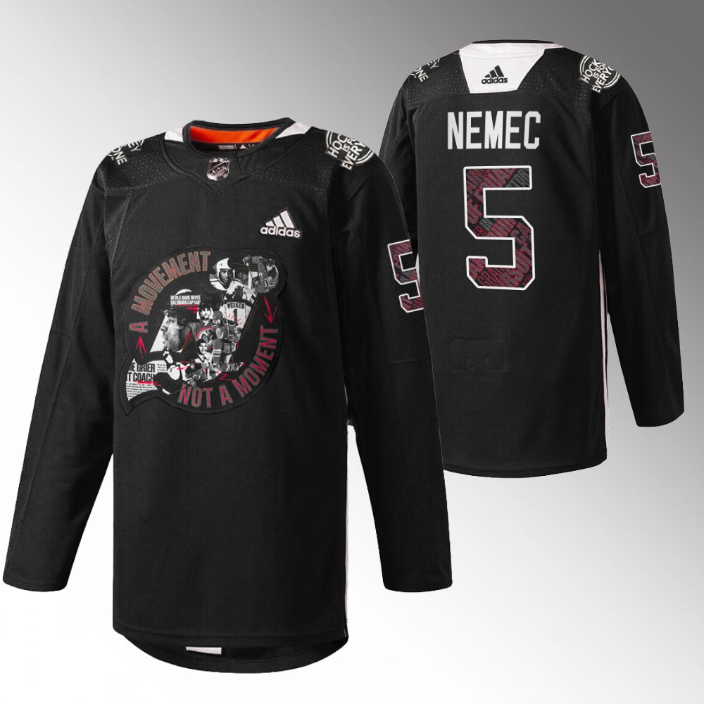 2022 NHL Draft Devils Simon Nemec Black Jersey Black History Month