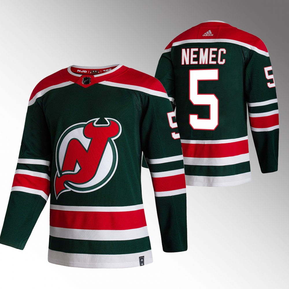 2022 NHL Draft Devils Simon Nemec Green Jersey Reverse Retro